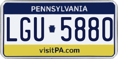 PA license plate LGU5880