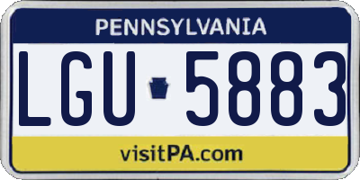 PA license plate LGU5883