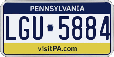 PA license plate LGU5884