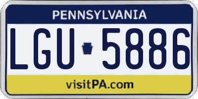 PA license plate LGU5886