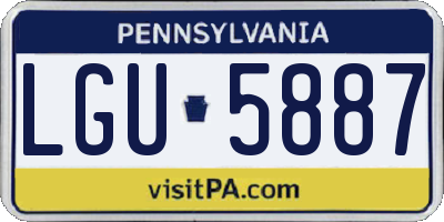 PA license plate LGU5887