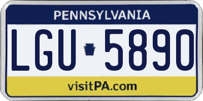 PA license plate LGU5890