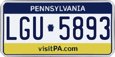PA license plate LGU5893