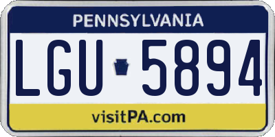 PA license plate LGU5894