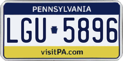 PA license plate LGU5896