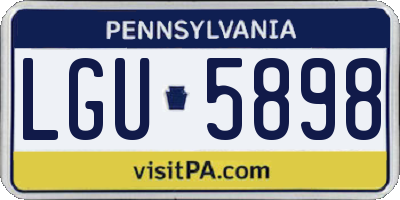 PA license plate LGU5898