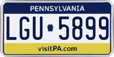PA license plate LGU5899