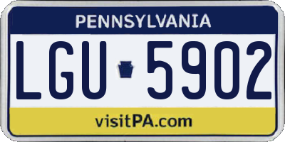 PA license plate LGU5902