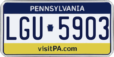 PA license plate LGU5903