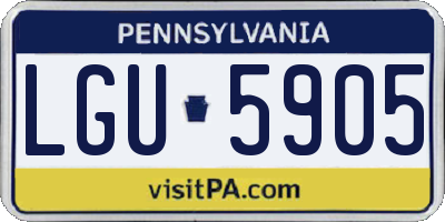 PA license plate LGU5905