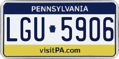 PA license plate LGU5906
