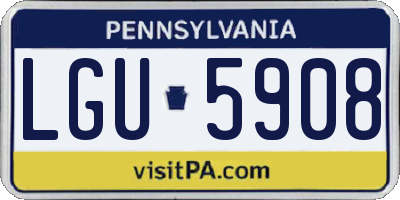PA license plate LGU5908