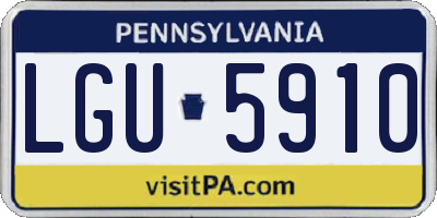 PA license plate LGU5910