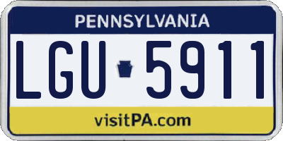 PA license plate LGU5911