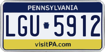PA license plate LGU5912