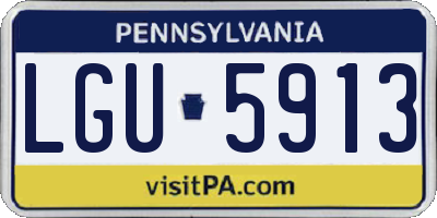 PA license plate LGU5913