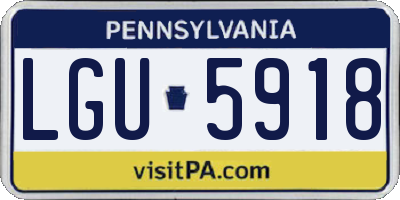 PA license plate LGU5918
