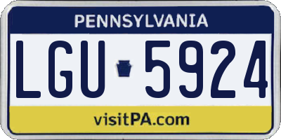 PA license plate LGU5924