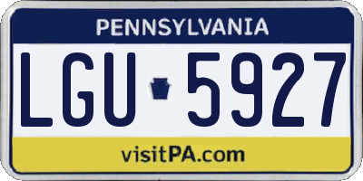 PA license plate LGU5927