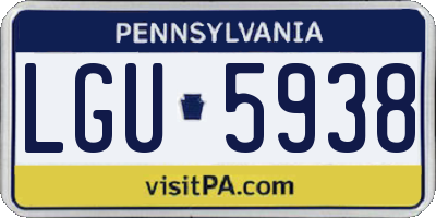 PA license plate LGU5938