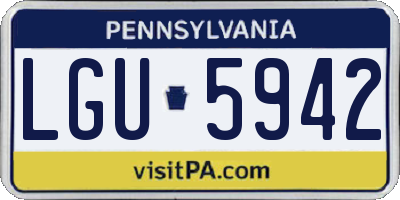 PA license plate LGU5942