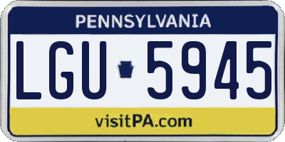 PA license plate LGU5945