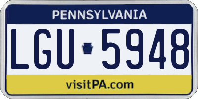 PA license plate LGU5948