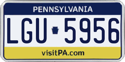 PA license plate LGU5956