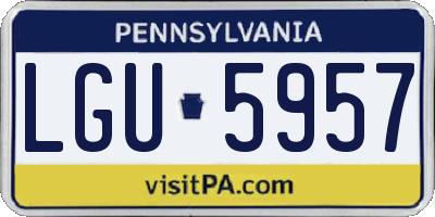 PA license plate LGU5957