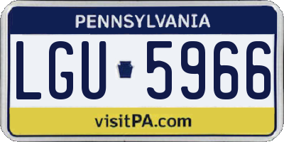 PA license plate LGU5966