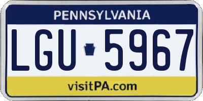 PA license plate LGU5967