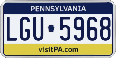 PA license plate LGU5968
