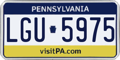 PA license plate LGU5975