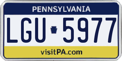 PA license plate LGU5977