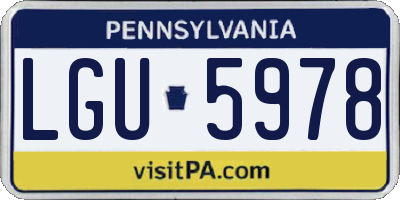 PA license plate LGU5978