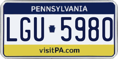 PA license plate LGU5980