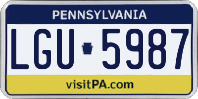 PA license plate LGU5987
