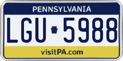 PA license plate LGU5988