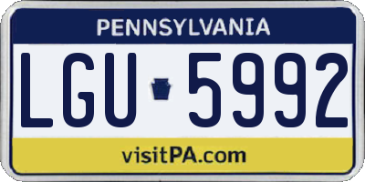 PA license plate LGU5992