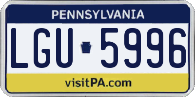 PA license plate LGU5996