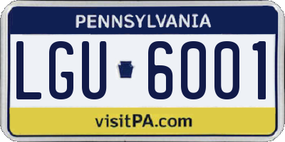 PA license plate LGU6001