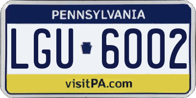 PA license plate LGU6002
