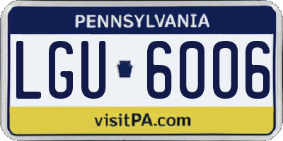 PA license plate LGU6006