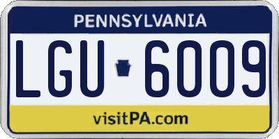 PA license plate LGU6009