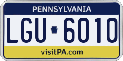 PA license plate LGU6010