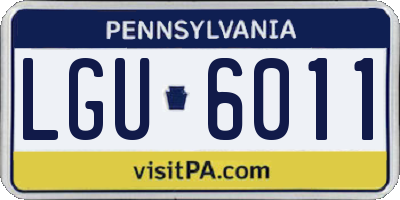 PA license plate LGU6011