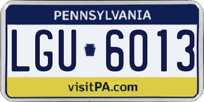 PA license plate LGU6013