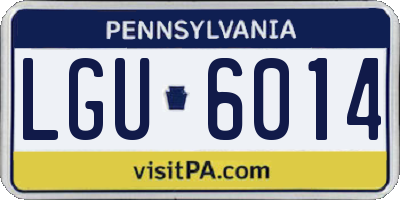 PA license plate LGU6014