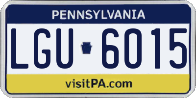 PA license plate LGU6015