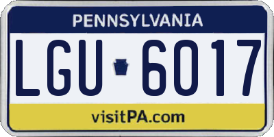PA license plate LGU6017